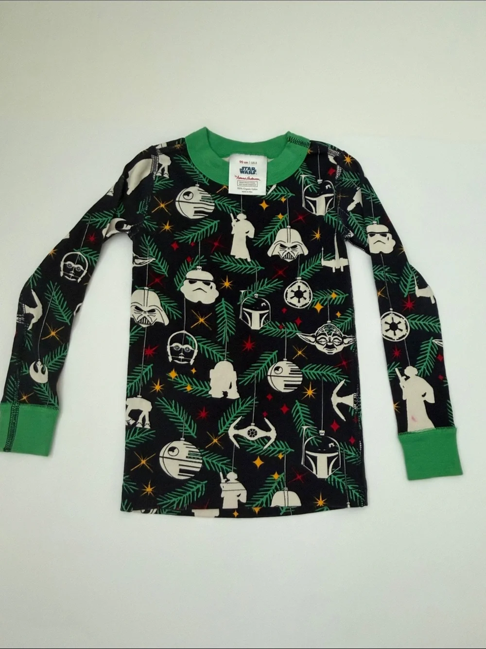Hanna Andersson Black, Green & Cream Star Wars Christmas Kids Pajama Set